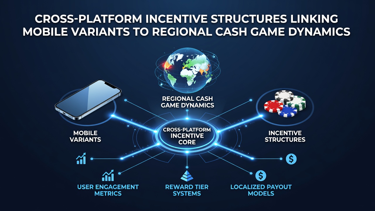 Grafische Darstellung von Anreizstrukturen zwischen mobilen Poker-Apps und regionalen Cash-Games in Europa und Asien