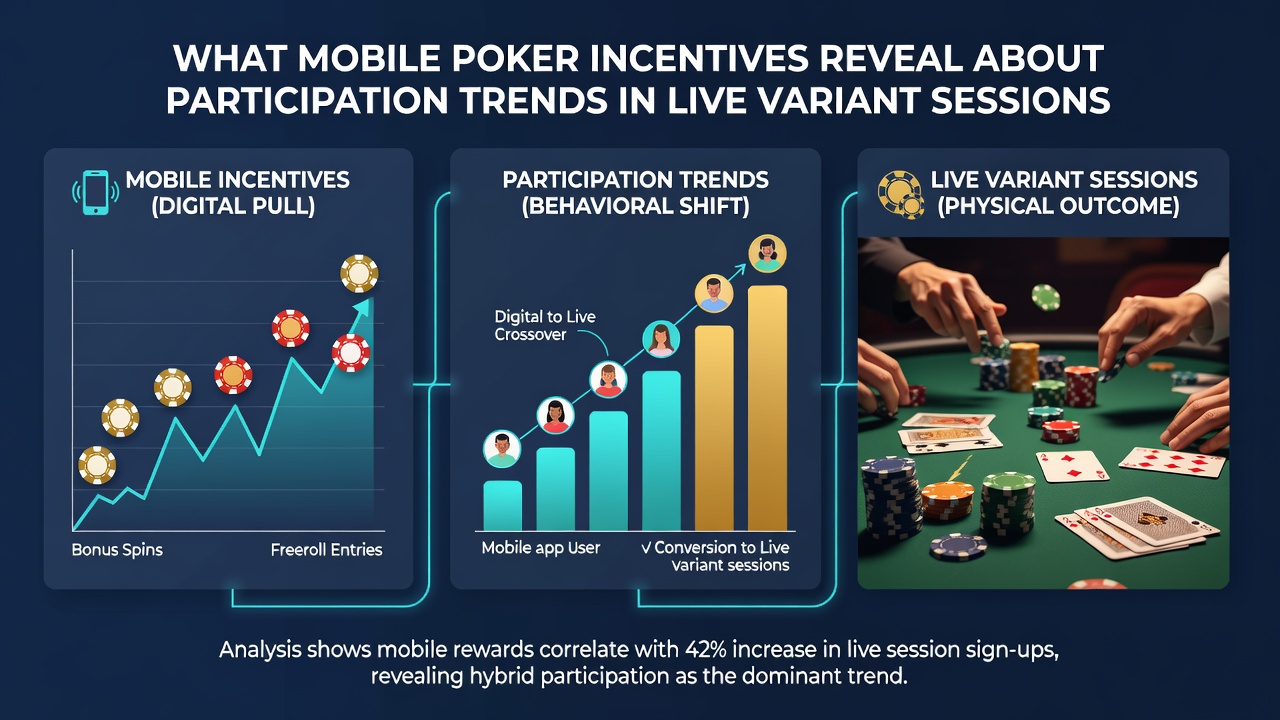 Datenvisualisierung zu Teilnahmetrends bei Live-Poker-Varianten durch mobile Anreize
